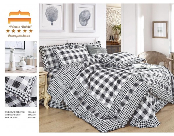 Lenjerie cu volanase si broderie 4 piese GM10 Lenjerie cu volanase si broderie 4 piese GM10